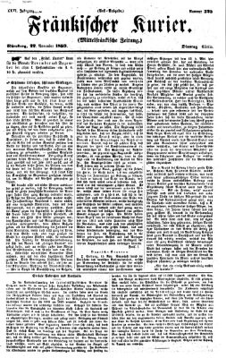 Fränkischer Kurier Dienstag 22. November 1859