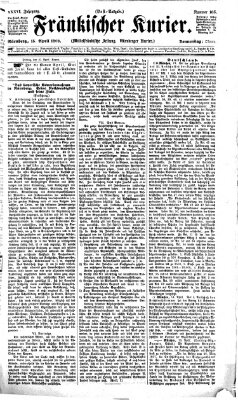 Fränkischer Kurier Donnerstag 15. April 1869
