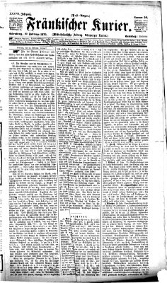 Fränkischer Kurier Samstag 19. Februar 1870