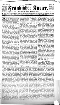 Fränkischer Kurier Montag 21. Februar 1870