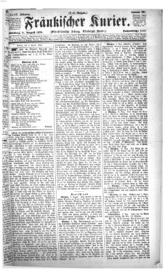 Fränkischer Kurier Donnerstag 11. August 1870
