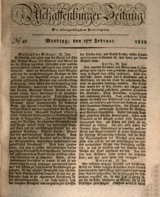Aschaffenburger Zeitung Montag 18. Februar 1822