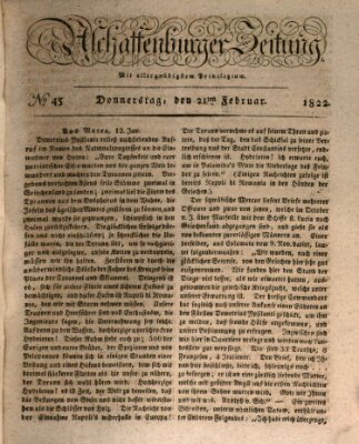 Aschaffenburger Zeitung Donnerstag 21. Februar 1822