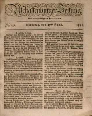 Aschaffenburger Zeitung Dienstag 25. Juni 1822
