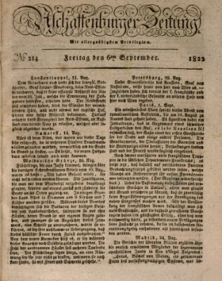 Aschaffenburger Zeitung Freitag 6. September 1822
