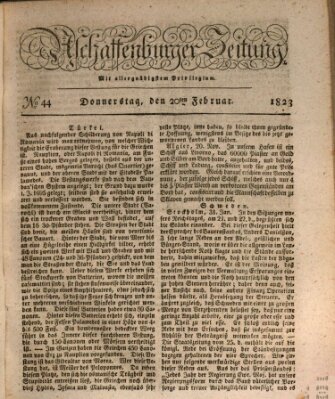 Aschaffenburger Zeitung Donnerstag 20. Februar 1823
