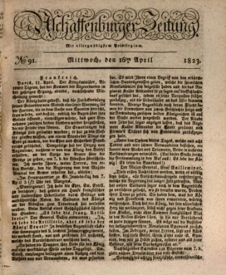 Aschaffenburger Zeitung Mittwoch 16. April 1823