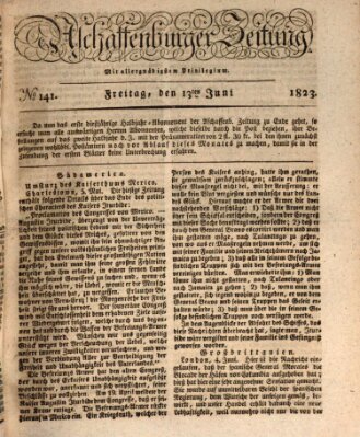 Aschaffenburger Zeitung Freitag 13. Juni 1823