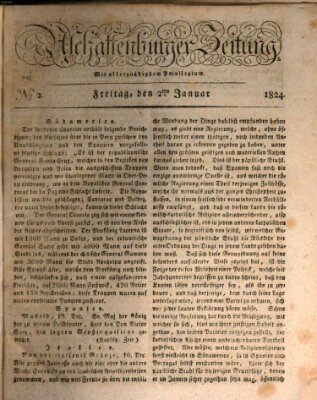 Aschaffenburger Zeitung Freitag 2. Januar 1824