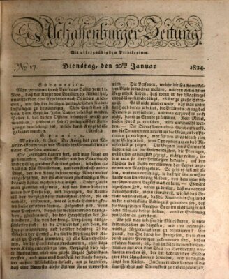 Aschaffenburger Zeitung Dienstag 20. Januar 1824