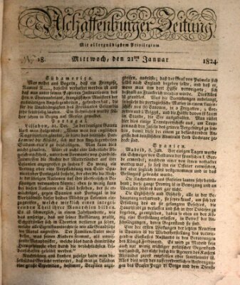 Aschaffenburger Zeitung Mittwoch 21. Januar 1824