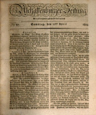 Aschaffenburger Zeitung Samstag 10. April 1824