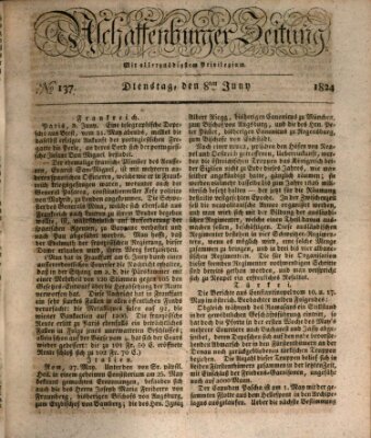 Aschaffenburger Zeitung Dienstag 8. Juni 1824