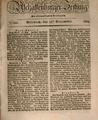 Aschaffenburger Zeitung Mittwoch 15. September 1824