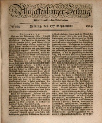 Aschaffenburger Zeitung Freitag 17. September 1824