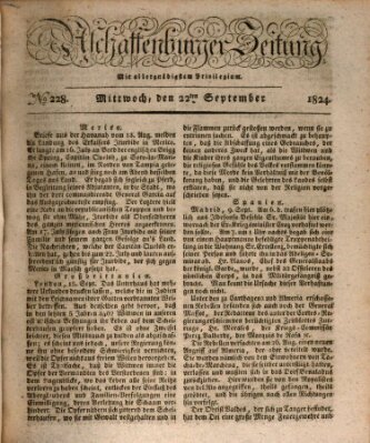Aschaffenburger Zeitung Mittwoch 22. September 1824