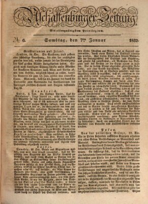 Aschaffenburger Zeitung Samstag 7. Januar 1832