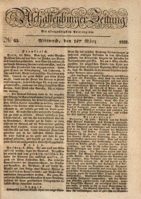 Aschaffenburger Zeitung Mittwoch 14. März 1832