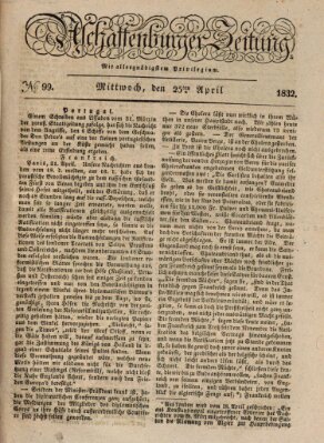 Aschaffenburger Zeitung Mittwoch 25. April 1832