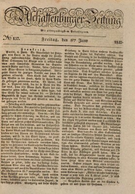 Aschaffenburger Zeitung Freitag 8. Juni 1832