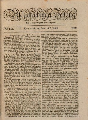 Aschaffenburger Zeitung Donnerstag 14. Juni 1832