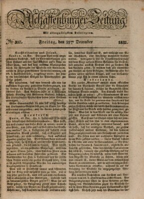 Aschaffenburger Zeitung Freitag 21. Dezember 1832