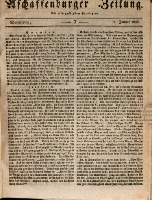 Aschaffenburger Zeitung Donnerstag 8. Januar 1835