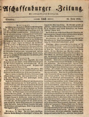 Aschaffenburger Zeitung Dienstag 16. Juni 1835