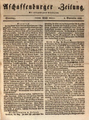 Aschaffenburger Zeitung Dienstag 1. September 1835
