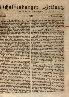 Aschaffenburger Zeitung Mittwoch 11. November 1835