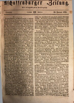 Aschaffenburger Zeitung Dienstag 26. Januar 1836