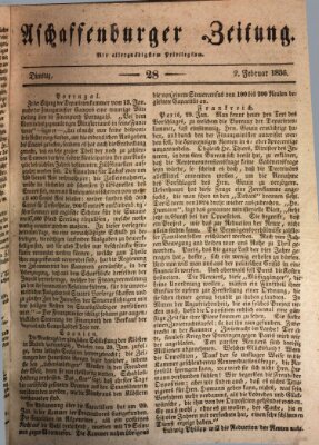 Aschaffenburger Zeitung Dienstag 2. Februar 1836