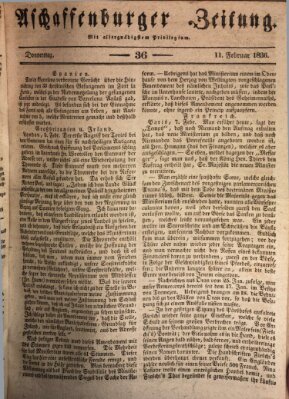 Aschaffenburger Zeitung Donnerstag 11. Februar 1836