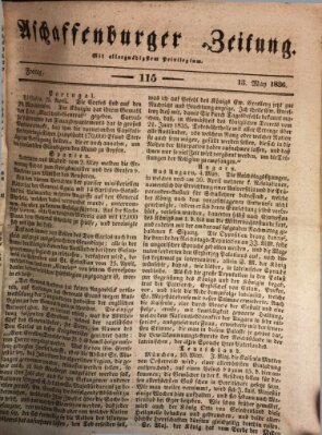 Aschaffenburger Zeitung Freitag 13. Mai 1836