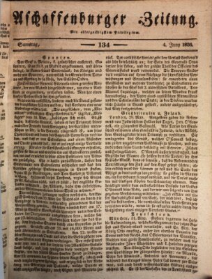 Aschaffenburger Zeitung Samstag 4. Juni 1836