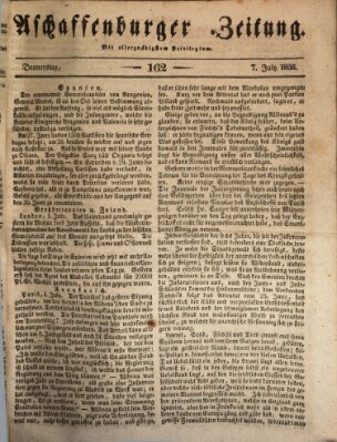 Aschaffenburger Zeitung Donnerstag 7. Juli 1836