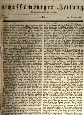 Aschaffenburger Zeitung Montag 16. Januar 1837