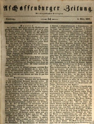 Aschaffenburger Zeitung Samstag 4. März 1837