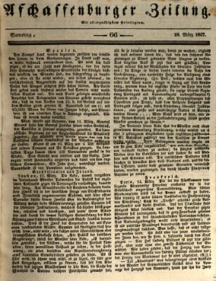 Aschaffenburger Zeitung Samstag 18. März 1837