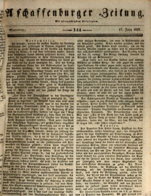 Aschaffenburger Zeitung Samstag 17. Juni 1837