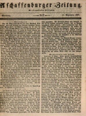 Aschaffenburger Zeitung Montag 11. September 1837