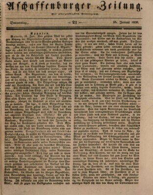 Aschaffenburger Zeitung Donnerstag 25. Januar 1838