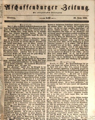 Aschaffenburger Zeitung Montag 18. Juni 1838