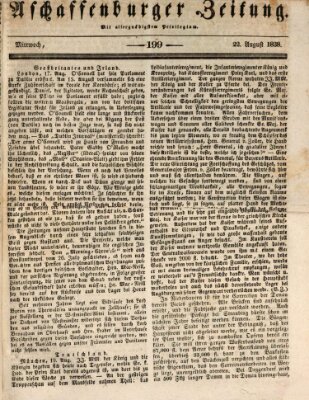 Aschaffenburger Zeitung Mittwoch 22. August 1838