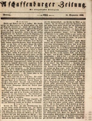 Aschaffenburger Zeitung Freitag 21. September 1838