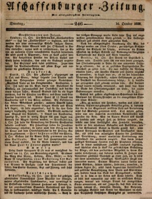 Aschaffenburger Zeitung Dienstag 16. Oktober 1838