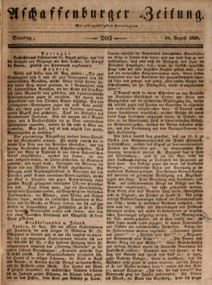 Aschaffenburger Zeitung Samstag 24. August 1839