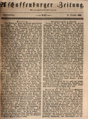 Aschaffenburger Zeitung Donnerstag 17. Oktober 1839