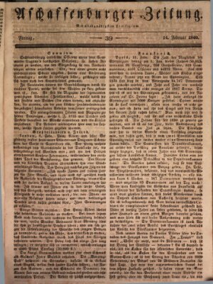 Aschaffenburger Zeitung Freitag 14. Februar 1840