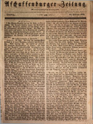 Aschaffenburger Zeitung Dienstag 25. Februar 1840